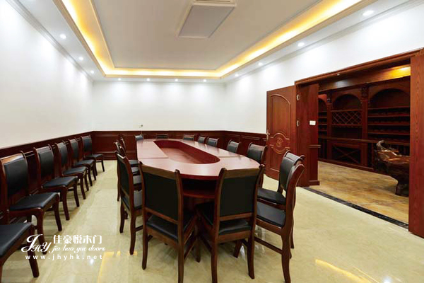 佳豪悦木门整装展厅全新升级：（会议室）会议桌、椅子新品